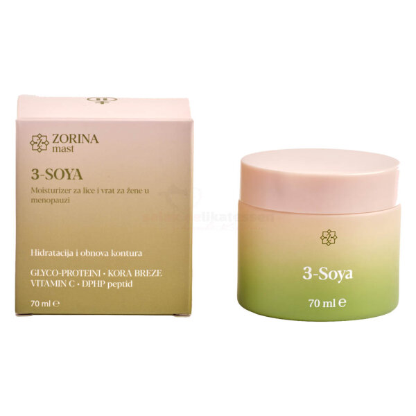 3-SOYA Moisturizer za lice i vrat (Gesichts- und Halscreme) – Anti-Aging Pflege für die Wechseljahre – Zorina mast 70ml