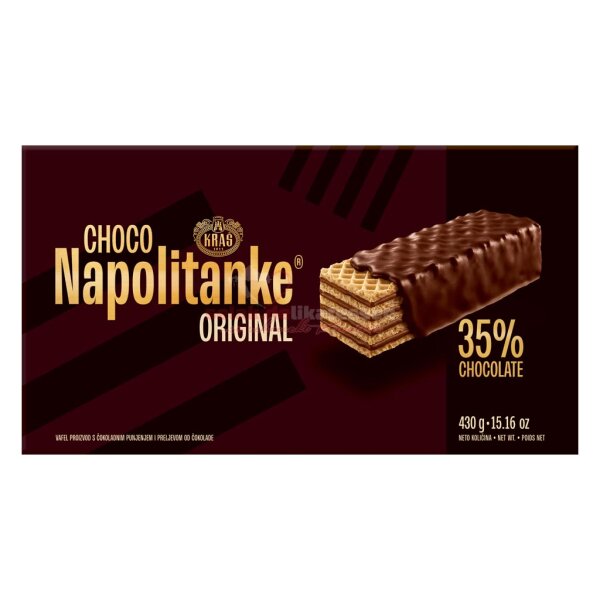 Napolitanke Choco Original (Schoko-Waffeln) – Vorratspackung mit 35% Schokolade – Kraš 430g